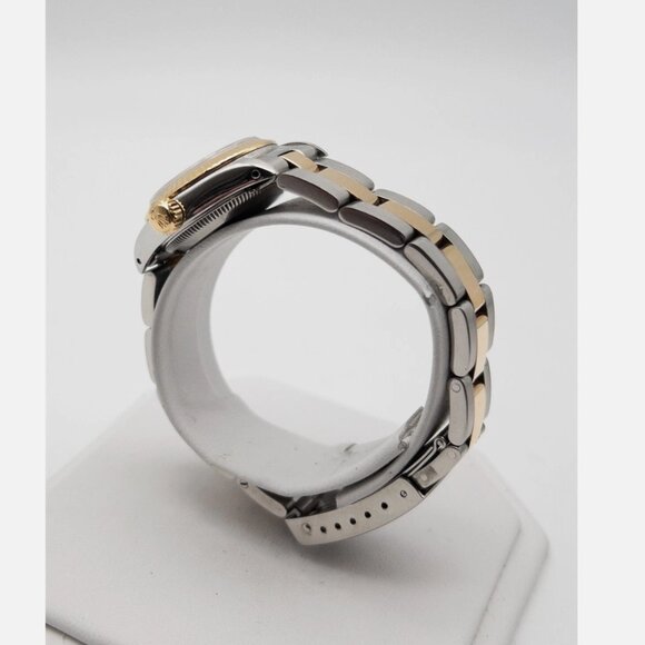 ROLEX Tiffany & Co Oyster Perpetual 18k Yellow Gold Lady Watch - Picture 3 of 6